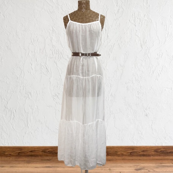 Bellambra Dresses & Skirts - Bellambra Sheer Silk Blend Tiered Maxi Dress